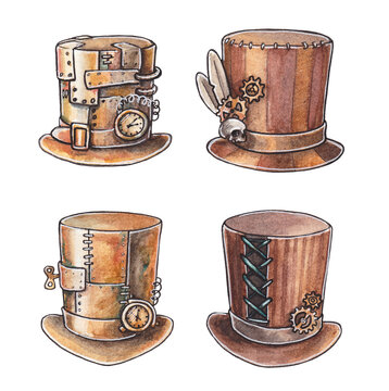 Steampunk Top Hat Drawing