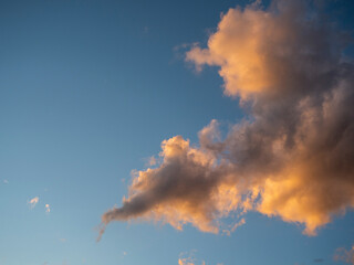 sky with clouds with sunset colors