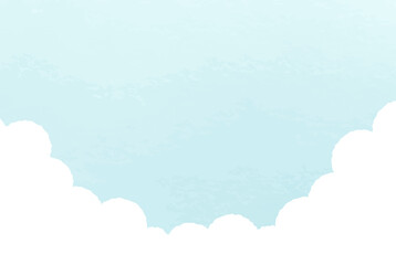空のシンプルな背景 風景 青空 雲 夏 水彩風 イラスト 青空 晴れ 自然 晴天 Background Wall Mural Backgrou Yugoro