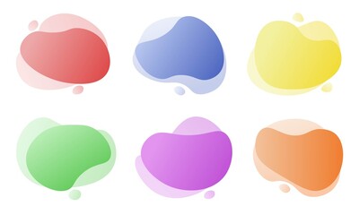 Abstract trendy bright modern gradient graphic elements design. Graphic liquid shapes and forms for banner, poster, flyer, logo, presentation