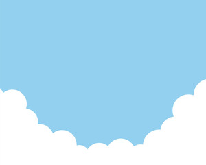 空のシンプルな背景　風景　青空　雲　夏　水彩風　イラスト　青空　晴れ　自然　晴天