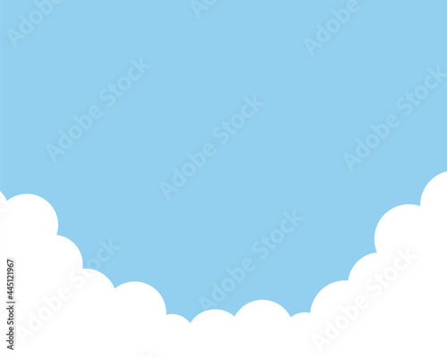 空のシンプルな背景 風景 青空 雲 夏 水彩風 イラスト 青空 晴れ 自然 晴天 Wall Mural Yugoro