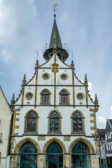 Fassade des historischen Rathauses in Burgsteinfurt