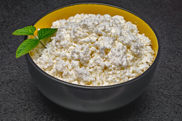 Close-up of cottage cheese