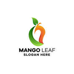 Mango Leaf Gradient Logo Template