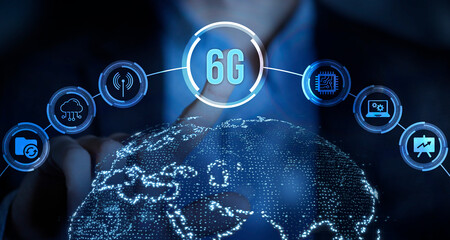 Internet, business, Technology and network concept. The concept of 6G network, high-speed mobile Internet, new generation networks.