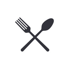 crossed fork and spoon icon vector