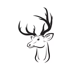 Zelfklevend Fotobehang Vector of deer head design on white background. Easy editable layered vector illustration. Wild Animals. © yod67