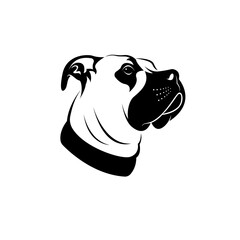 Vector of a dog head (Great Dane or German Mastiff or Danish Hound) on white background. Pet. Animal. Easy editable layered vector illustration.