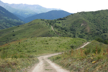 Long road leading to the mountains