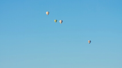 Colorful balloons at sunrise in Cappadocia. Turkey.