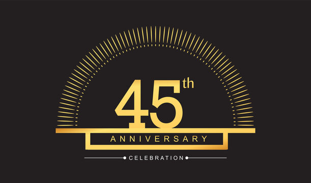 45th years golden anniversary logo celebration with firework elegant design for anniversary celebration.