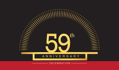 59th years golden anniversary logo celebration with firework elegant design for anniversary celebration.