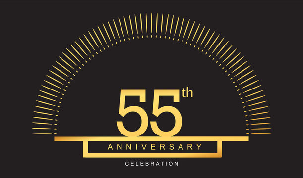 55th years golden anniversary logo celebration with firework elegant design for anniversary celebration.
