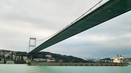 Bridge over the Bosphorus Strait in Istanbul. Turkey.