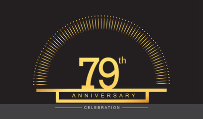 79th years golden anniversary logo celebration with firework elegant design for anniversary celebration.