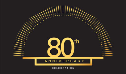 80th years golden anniversary logo celebration with firework elegant design for anniversary celebration.