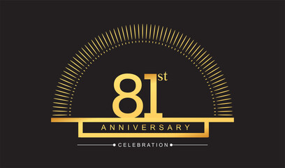 81st years golden anniversary logo celebration with firework elegant design for anniversary celebration.