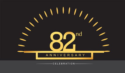 82nd years golden anniversary logo celebration with firework elegant design for anniversary celebration.