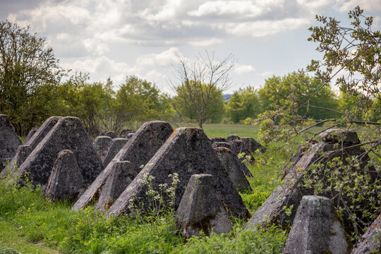 Nature reserve along the historic tank traps along the Westwall near the town of Simmerath