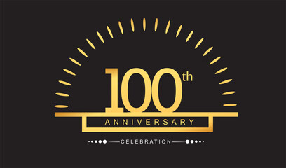 100th years golden anniversary logo celebration with firework elegant design for anniversary celebration.