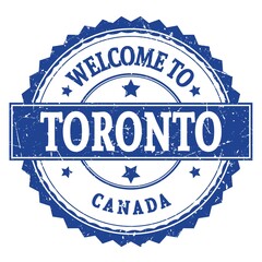 WELCOME TO TORONTO - CANADA, words written on blue stamp