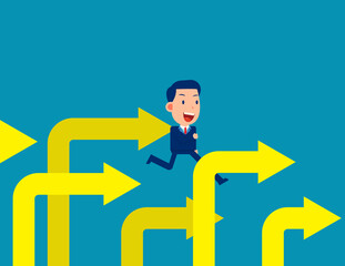 Run forward with the direction of the arrow