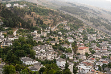Fototapeta na wymiar A view to the old city of Gjirokaster, UNESCO heritage, Albania