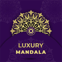 Mandala luxury background, ornament elegant invitation wedding card cover banner illustration premium vector design