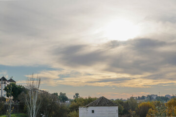 peaceful sky and house in the spain