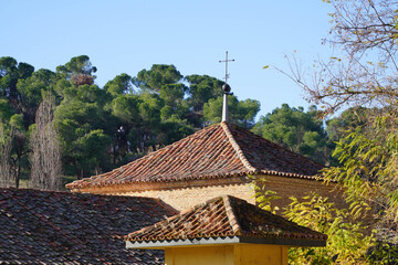 roof of the old house in the Spain outskirts