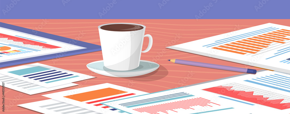 Poster visualize with business analytics. work with statistical data analysis, changing indicators. analyze
