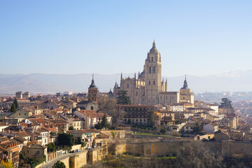 Fototapeta na wymiar panorama view of the old town of spain