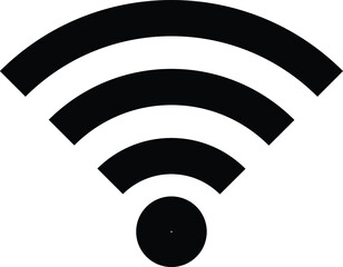 Wifi wireless internet signal flat icon for apps isolated on white background