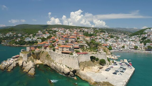 Aerial view of the old city of Ulcinj