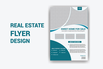 Modern creative real estate business flyer template design