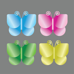 Metal Gradient origami butterfly vector design