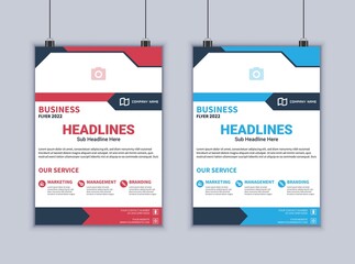 Business conference flyer template vector design. Flyer 2 page template. Brochure design. Modern flyer design