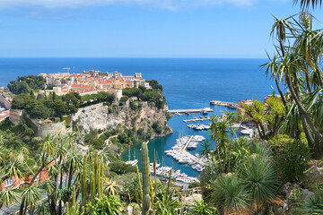 Naklejka na ściany i meble Monaco prince's palace hill and Mediterranean sea view