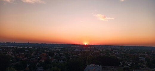 sunset over the city