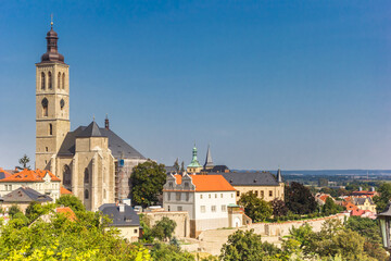 St. James church in the skyline of historic city Kutna Hora, Czech Republic