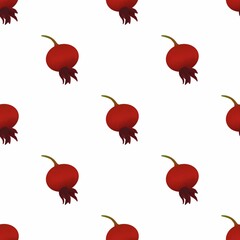 Raster branches of berries. Autumn elements isolated on white background. Pattern from autumn elements in red.