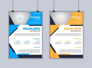 Business conference flyer template vector design. Flyer 2 page template. Brochure design. Modern flyer design
