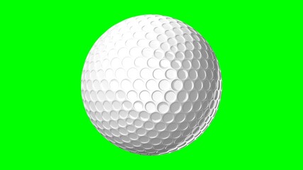 White golf ball isolated on green chroma key background.
3d illustration for background.
