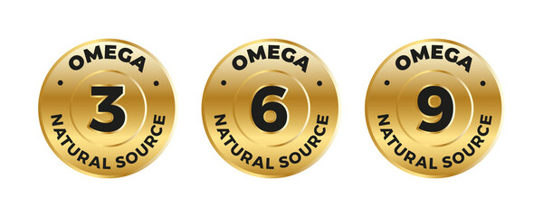 Omega 3 Source vector round badge logo icon