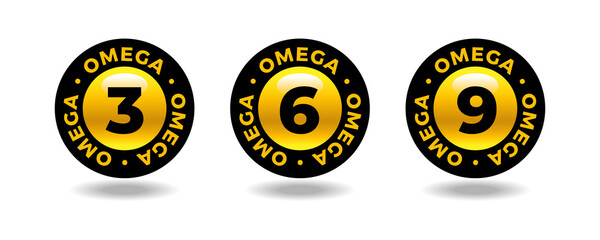 Omega 3 Source vector round badge logo icon