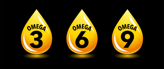 Omega 3 Source vector round badge logo icon - obrazy, fototapety, plakaty