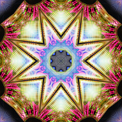 3D render illustration of colorfull kaleidoscope background tile