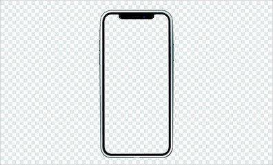 smartphone with blank screen isolated on white background. Mockup to showcasing mobile web-site design or screenshots your applications - vector Illustration