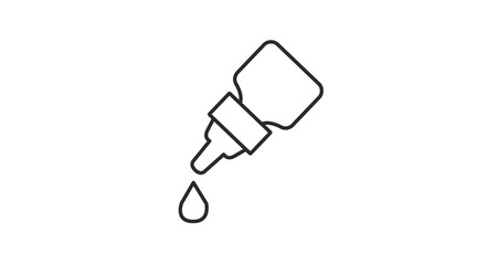 Eye Drop icon. Vector isolated flat editable black and white illustration of eye drop bottle